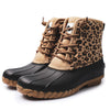 POT IT Womens Duck Boots Slip on Ankle Boots Waterproof Booties Mid Calf Leopard Snow Rain Boots